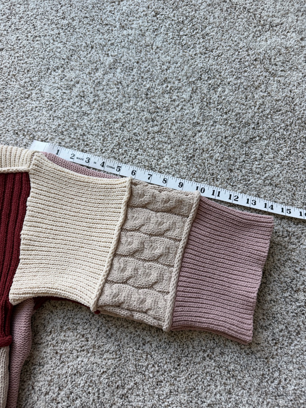 POL Patchwork Cable Knit Hooded Sweater Boho Oversized Small - Picture 12 of 12